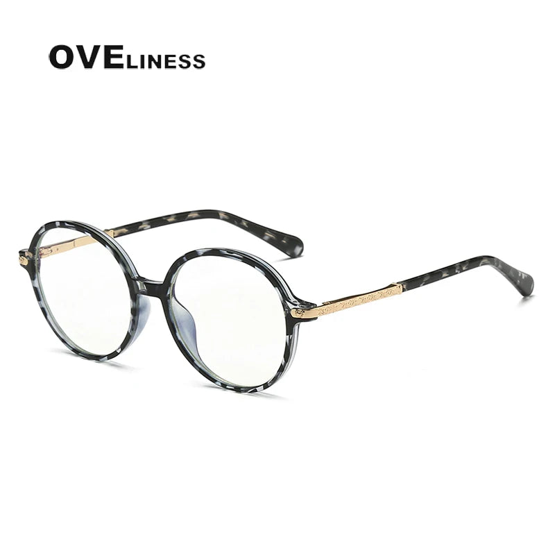 Oveliness Unisex Youth's Full Rim Round Tr 90 Alloy Eyeglasses  20201 Full Rim Oveliness lnk wash  