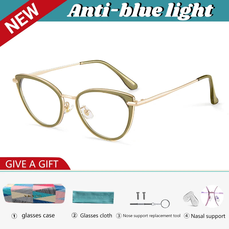 Vicky Women's Full Rim Cat Eye Tr 90 Alloy Reading Glasses 711916