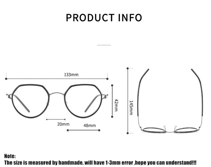 Aimee Full Rim Flat Top Oval Titanium Acetate Eyeglasses 422048