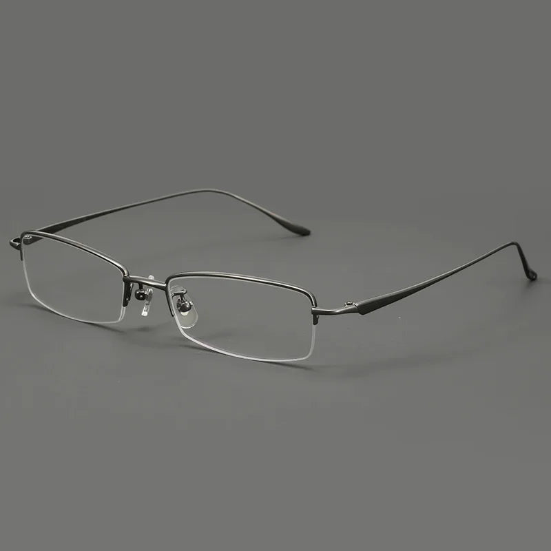 Momoja Women's Semi Rim Square Titanium Eyeglasses 78560