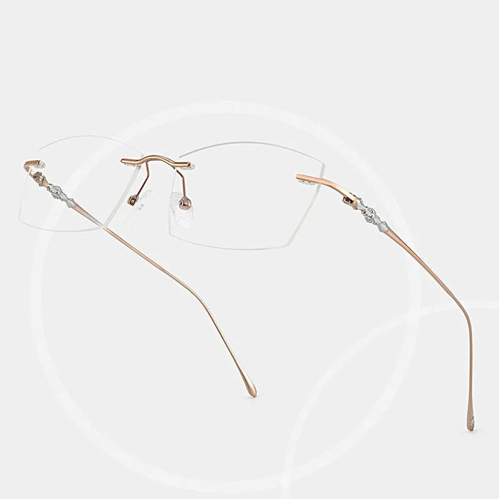 Eleccion Unisex Rimless Square Titanium Eyeglasses 71305 Rimless Eleccion