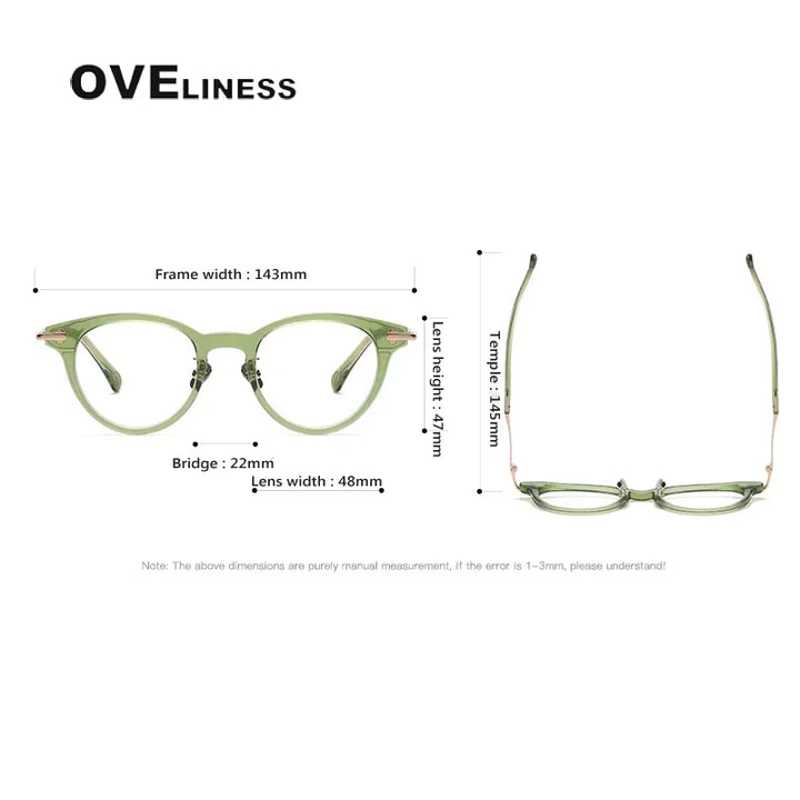 Oveliness Unisex Full Rim Square Acetate Titanium Eyeglasses 811432