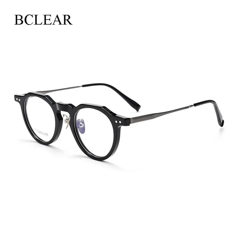 Bclear Women's  Full Rim Flat Top Round Acetate Eyeglasses 366573