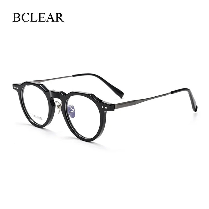 Bclear Women's  Full Rim Flat Top Round Acetate Eyeglasses 366573