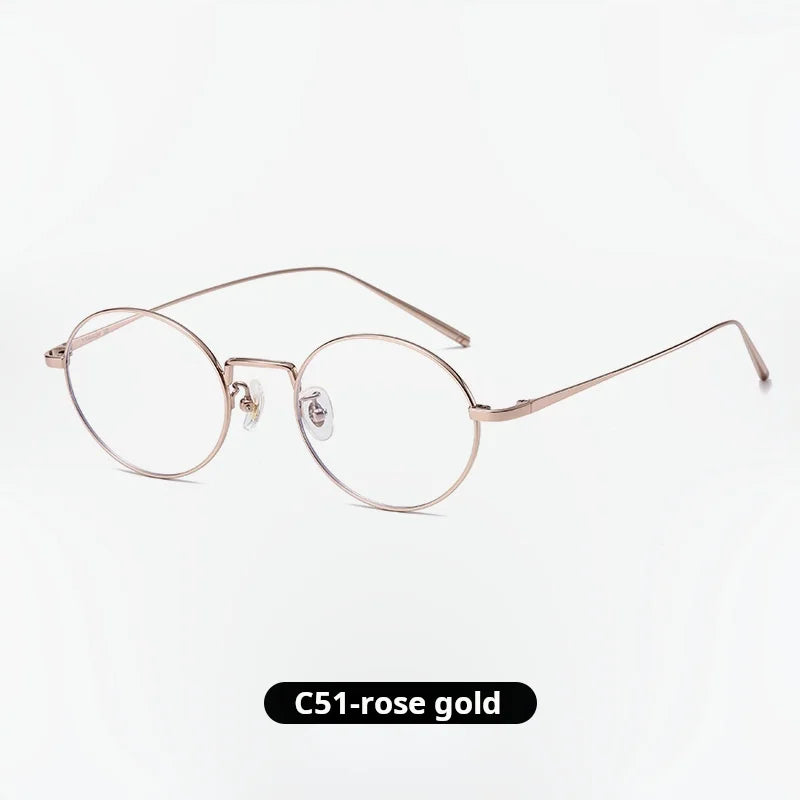 Momoja Unisex Full Rim Oval Round Titanium Eyeglasses 722467