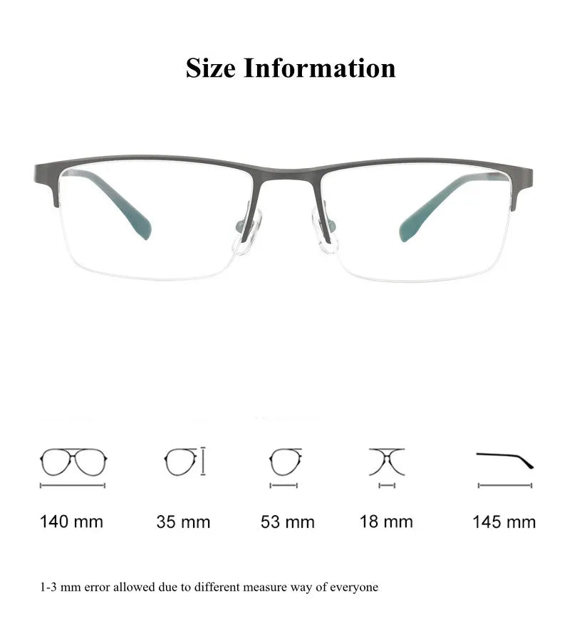Chashma Men's Semi Rim Square Titanium Eyeglasses 50279