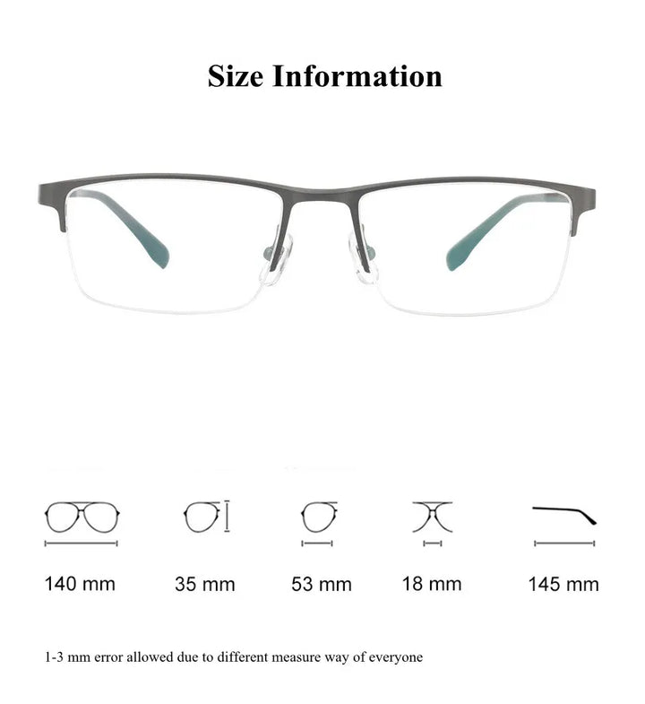 Chashma Men's Semi Rim Square Titanium Eyeglasses 50279