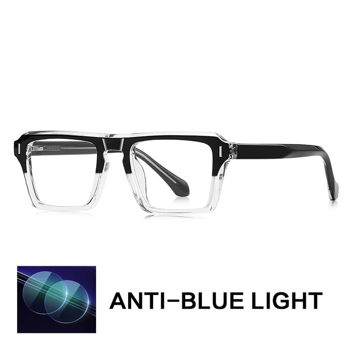 Gatenac Unisex Full Rim Square Tr 90 Titanium Reading Glasses Gxy2049