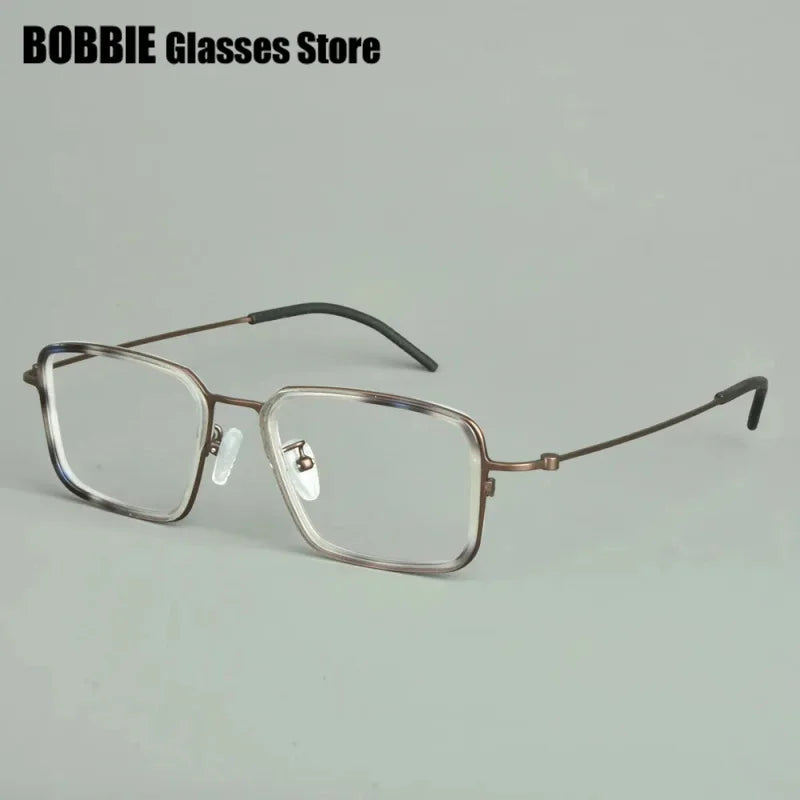 Bobbie Unisex Full Rim Big Square Titanium Acetate Eyeglasses 975013