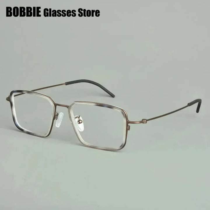 Bobbie Unisex Full Rim Big Square Titanium Acetate Eyeglasses 975013