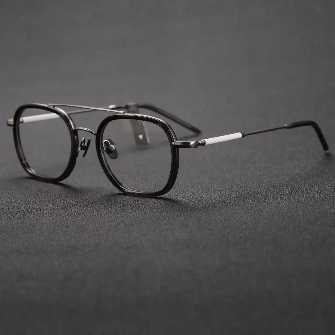 Momoja Women's Full Rim Square Double Bridge Titanium Eyeglasses 722108