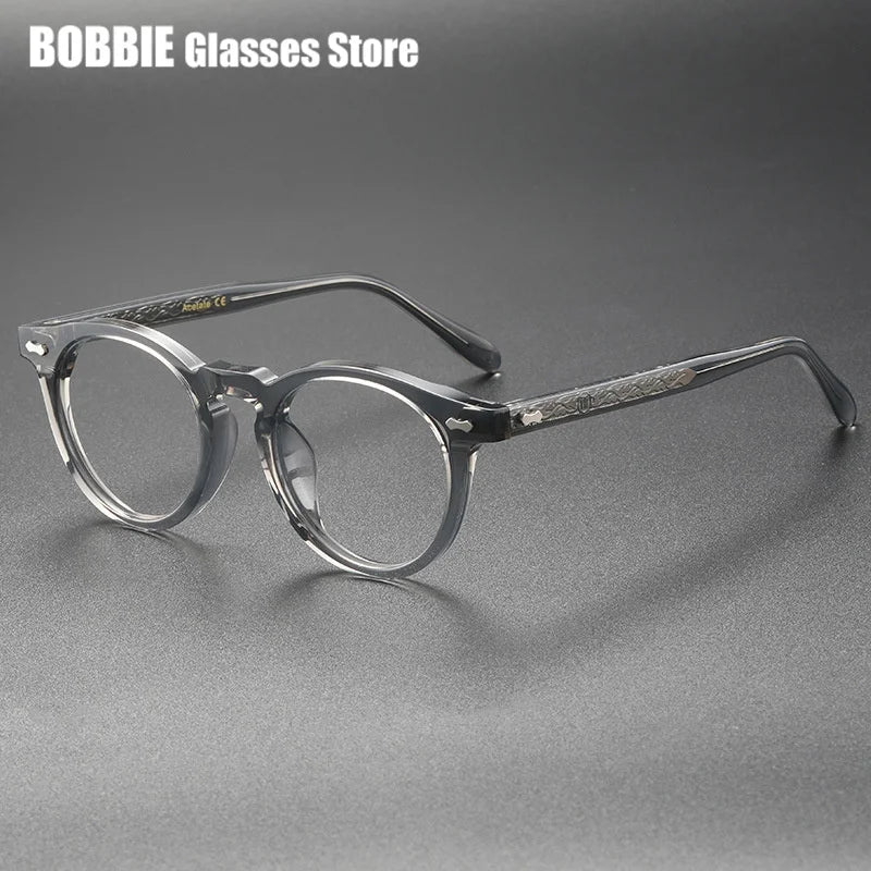 Bobbie Unisex Full Rim Oval Round Acetate Titanium Eyeglasses 765053