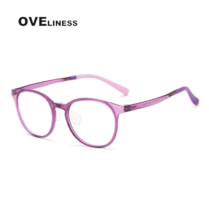 Oveliness Unisex Youth's Full Rim Round Tr 90 Titanium Eyeglasses O5072 Full Rim Oveliness   