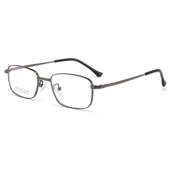 KatKani Men's Full Rim Square Titanium Eyeglasses 6066 Full Rim KatKani Eyeglasses Gun  