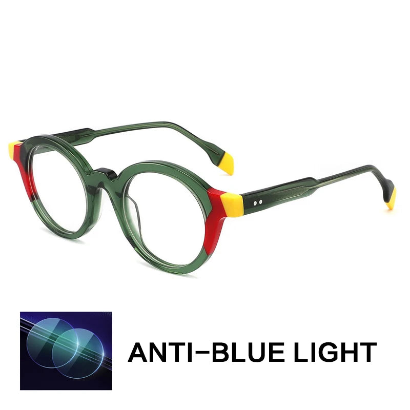 Gatenac Unisex Full Rim Oval Round Acetate Reading Glasses G1143