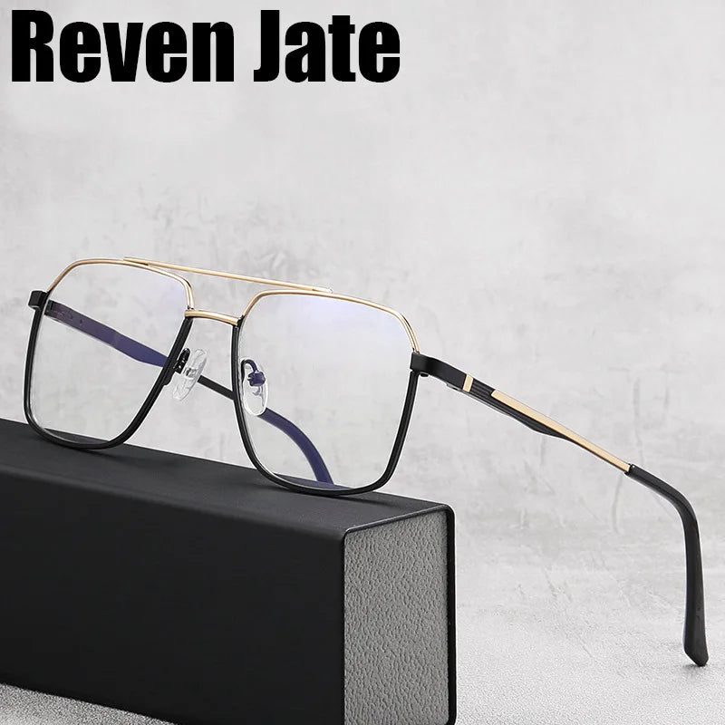 Reven Jate Unisex Full Rim Big Alloy Prescription Eyeglasses 91387