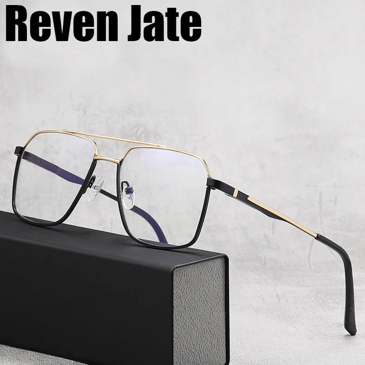 Reven Jate Unisex Full Rim Big Alloy Prescription Eyeglasses 91387