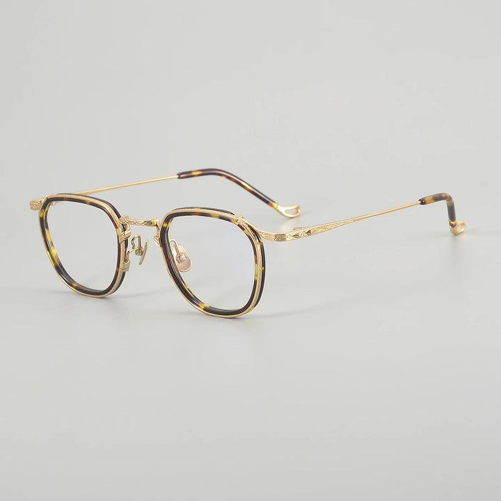 Muzz Unisex Full Rim Flat Top Round Titanium Acetate Eyeglasses 54917