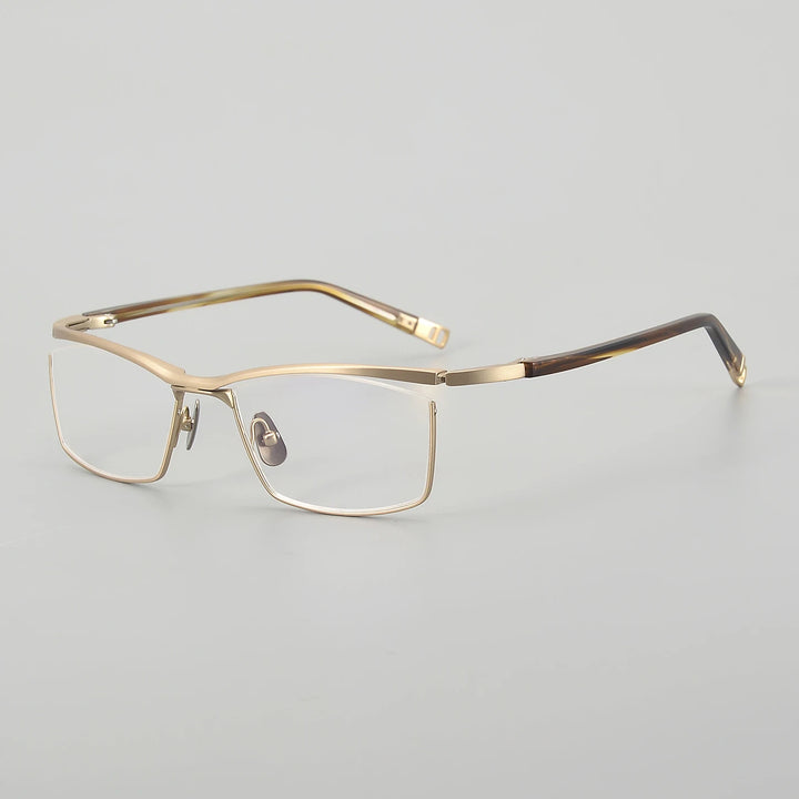 Muzz Men's Full Rim Square Brow Line Titanium Eyeglasses 45663