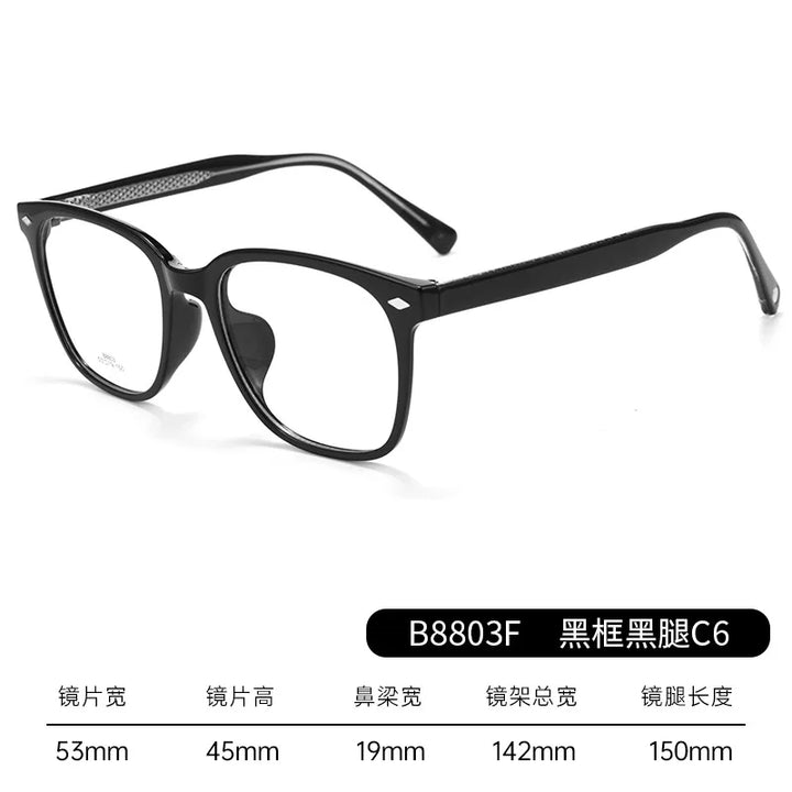 CCspace Unisex Full Rim Square Brow Line Acetate Alloy Eyeglasses 314960