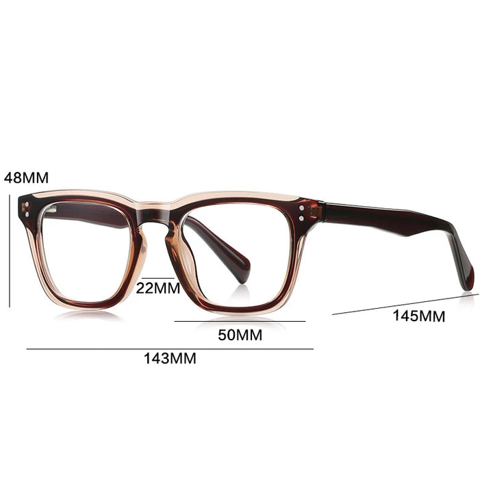 Gatenac Unisex Full Rim Square Tr 90 Titanium Reading Glasses Gxyj9022