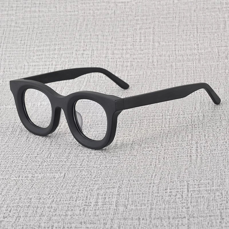 Cubojue Unisex Full Rim Square Acetate Reading Glasses Hmc46 Reading Glasses Cubojue matte black 0 