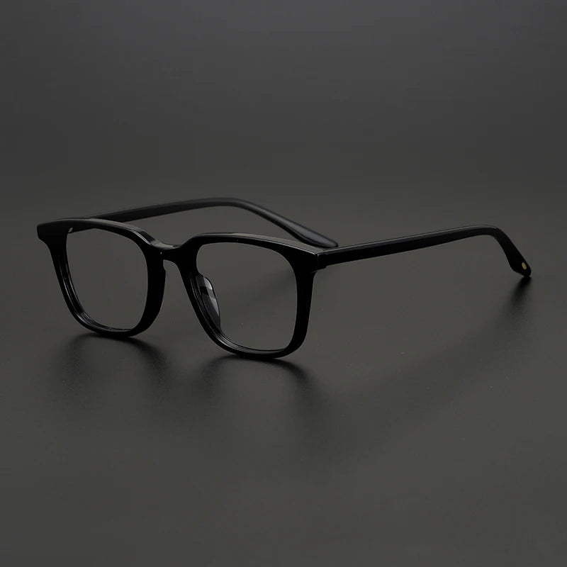 Black Mask Men's Full Rim Square Acetate Eyeglasses 9020  Black Mask Black  