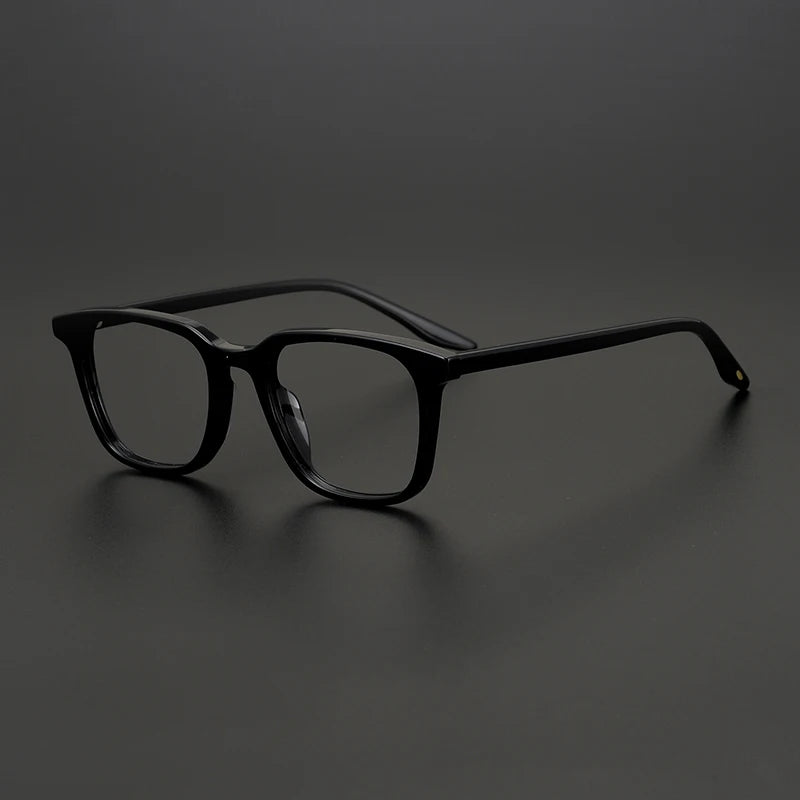 Black Mask Men's Full Rim Square Acetate Eyeglasses 9020 Full Rim Black Mask Black  