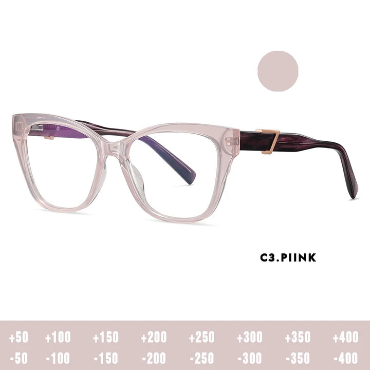 Kansept Women's Full Rim Cat Eye Acetate Tr 90 Reading Glasses K909 Reading Glasses Kansept BC909C3 CHINA -400