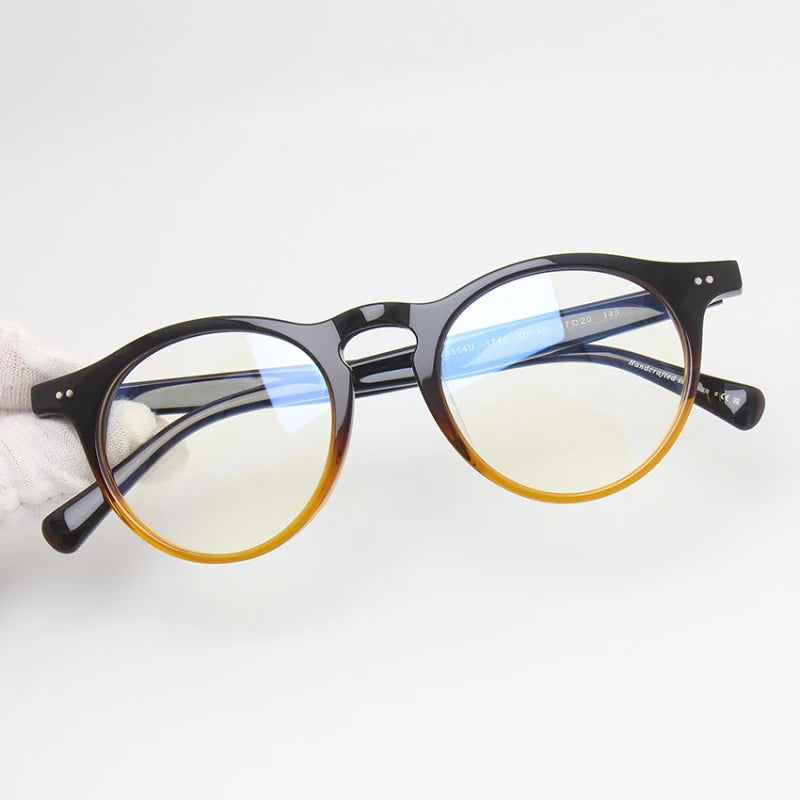 Black Mask Unisex Full Rim Oval Acetate Eyeglasses BM-5504