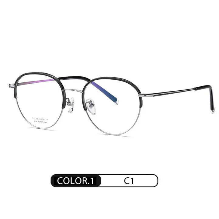 Hotony Women's Full Rim Oval Round Titanium Eyeglasses 52039