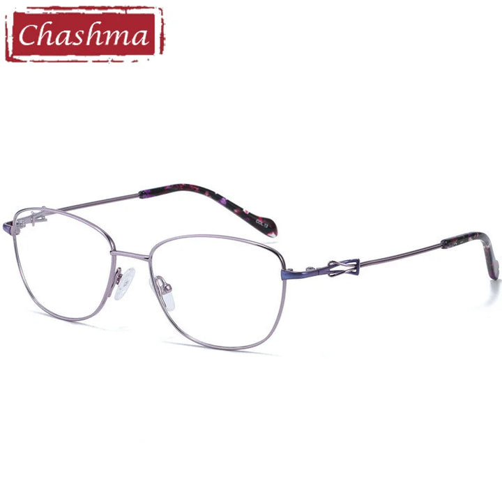 Chashma Ottica Women's Full Rim Square Cat Eye Titanium Eyeglasses 8104 Full Rim Chashma Ottica Purple  