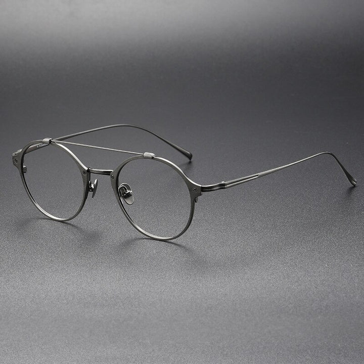 Aissuarvey Unisex Full Rim Round Titanium Eyeglasses 4822145b Full Rim Aissuarvey Eyeglasses gray CN 