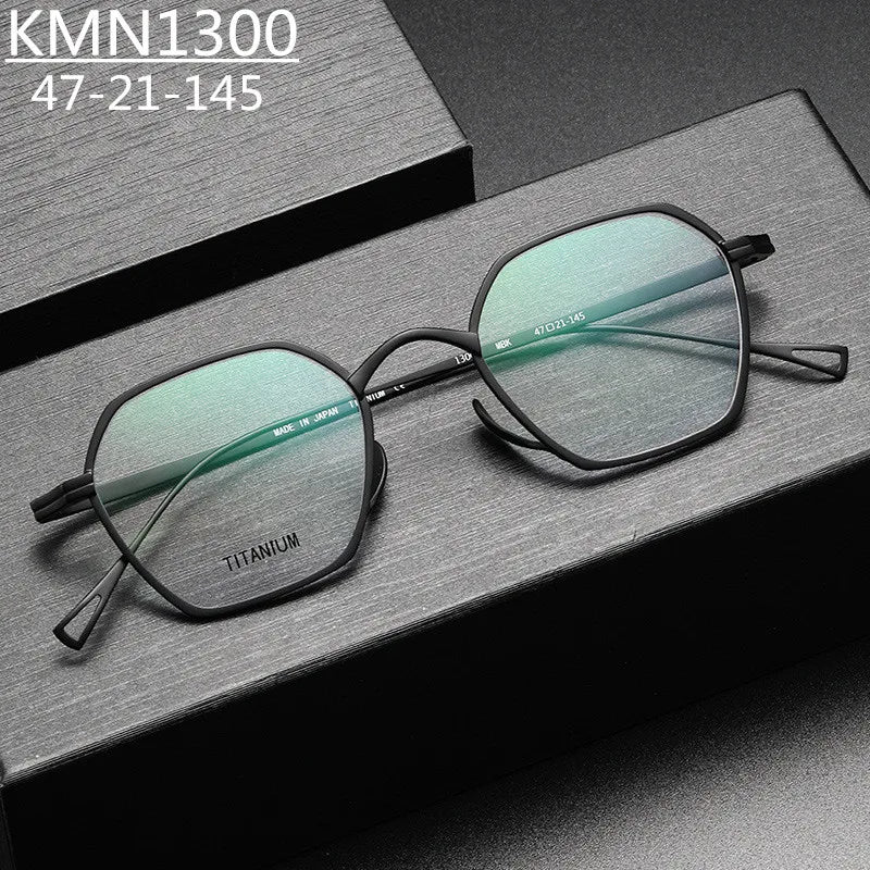 Aimee Unisex Full Rim Polygon Titanium Eyeglasses 11130 Full Rim Aimee   