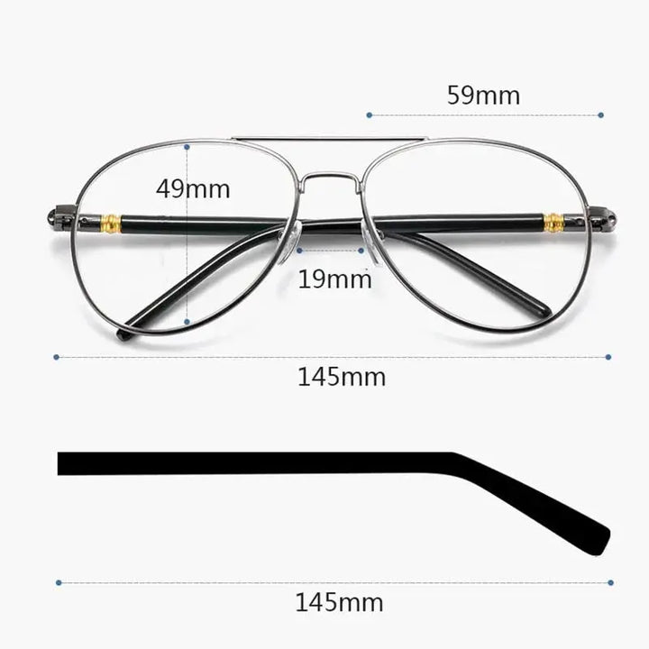 Hdcrafter Mens Full Rim Double Bridge Oval Alloy Frames 209000 — view 2 | Hdcrafter Eyeglasses at FuzWeb