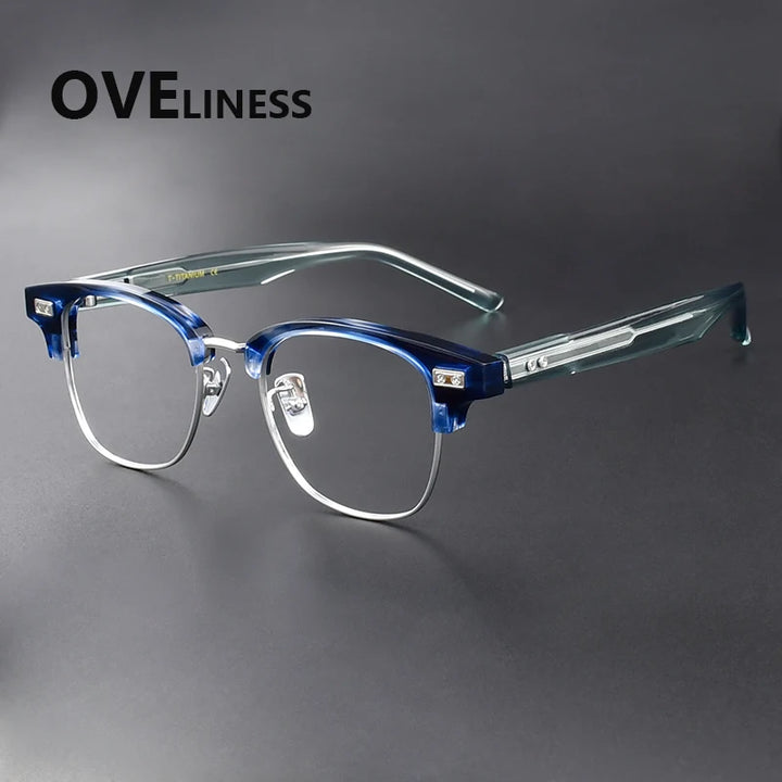 Oveliness Women's Full Rim Square Titanium Acetate Eyeglasses 369197