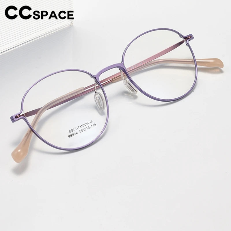 CCspace Women's Full Rim Oval Square Al-Mg Titanium Eyeglasses 315016