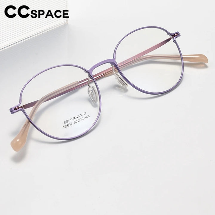 CCspace Women's Full Rim Oval Square Al-Mg Titanium Eyeglasses 315016