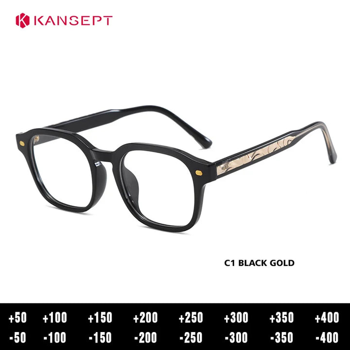 Kansept Unisex Full Rim Square Tr 90 Titanium Reading Glasses 988265