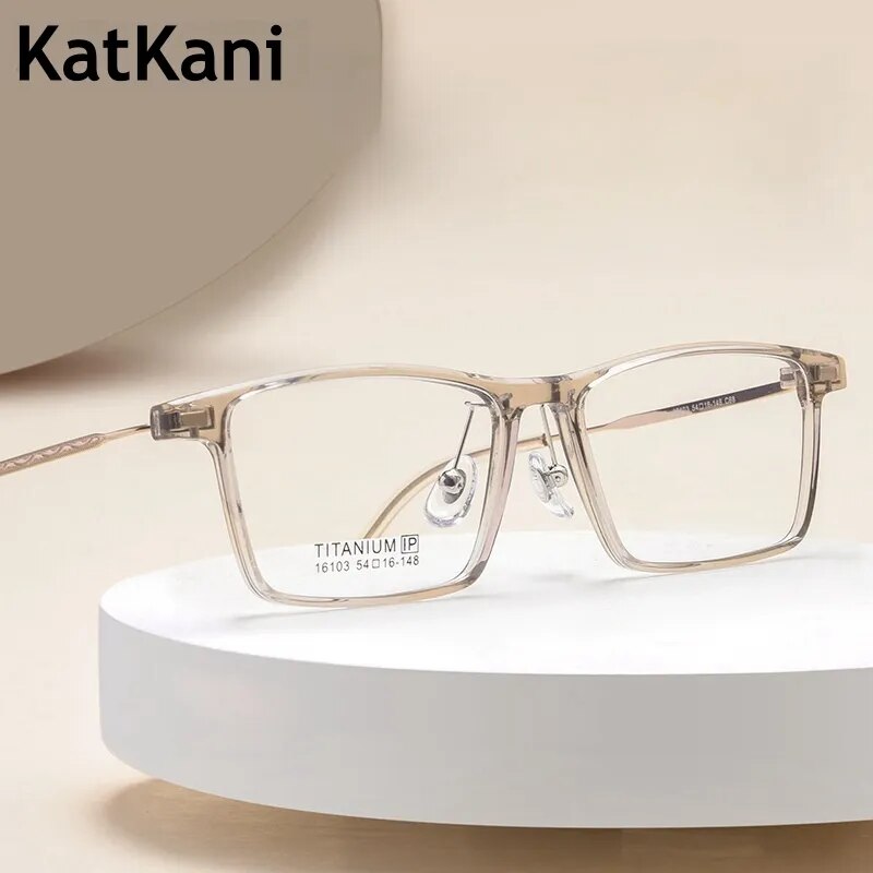 KatKani Unisex Full Rim Square Tr 90 Titanium Eyeglasses 16103x Full Rim KatKani Eyeglasses   