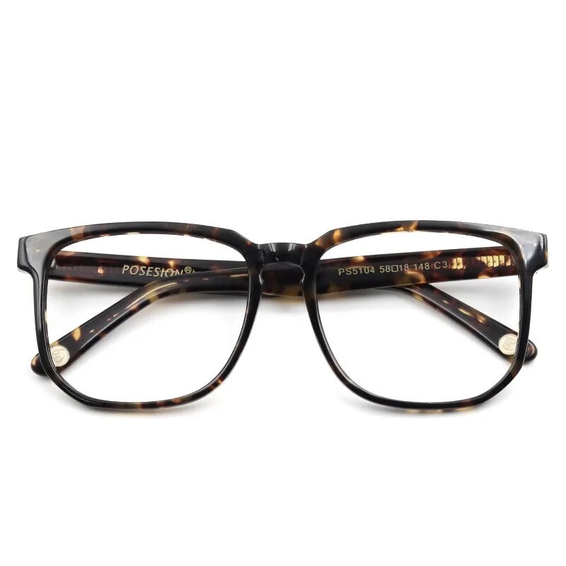 Cubojue Unisex Oversized Square Acetate Eyeglasses PS5104 Reading Glasses Cubojue tortoise no function lens 0 