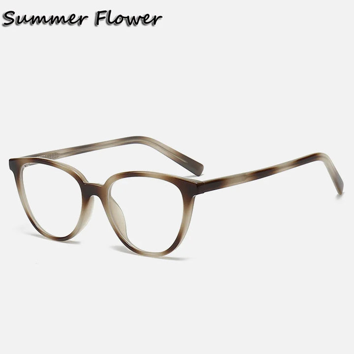 Summer Flower Women's Full Rim Cat Eye Tr 90 Titanium Eyeglasses 35009