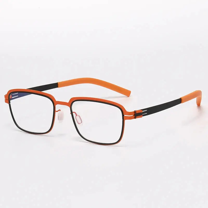 Bobbie 501638 Full Rim Unisex Square Stainless Steel Frames FuzWeb