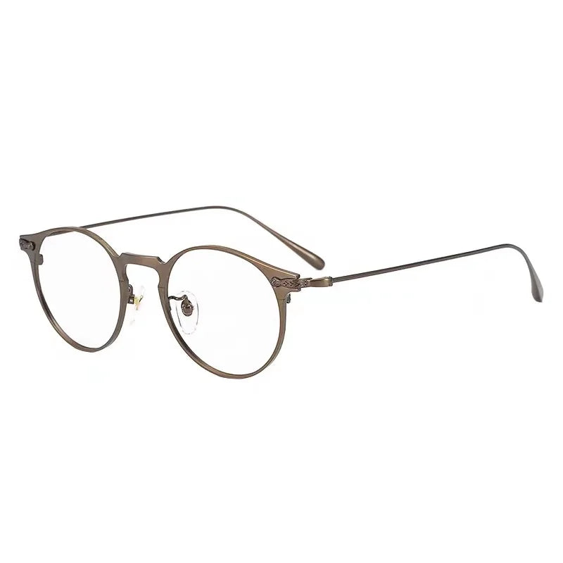 Aimee Unisex Full Rim Round Titanium Eyeglasses 131181