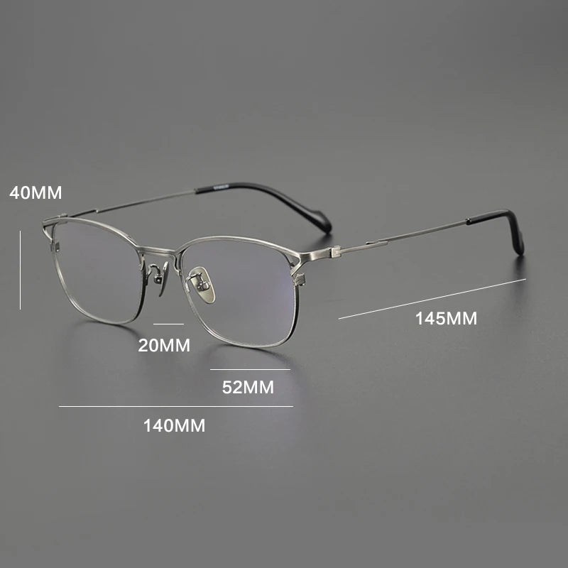 Gatenac Unisex Full Rim Square Titanium Eyeglasses Gxyj1143 Full Rim Gatenac   