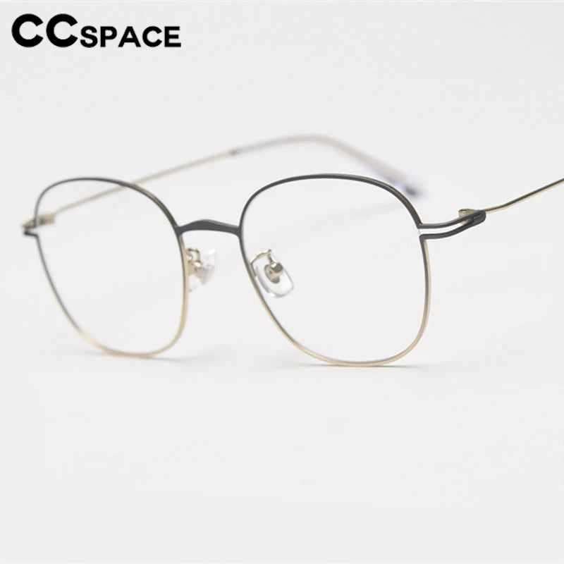 CCspace Unisex Full Rim Oval Square Titanium Eyeglasses 300722 Full Rim CCSpace   