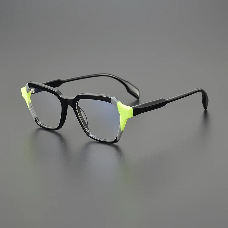 Hewei Unisex Full Rim Irregular Square Acetate Eyeglasses 8053 Full Rim Hewei C5 CHINA 