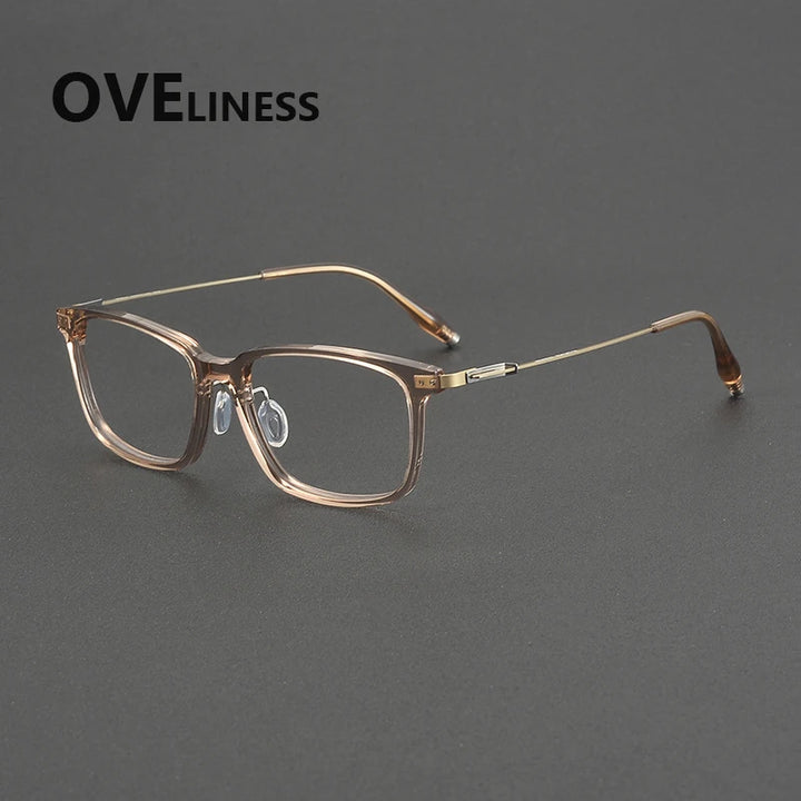 Oveliness Unisex Full Rim Square Acetate Titanium Eyeglasses 202510