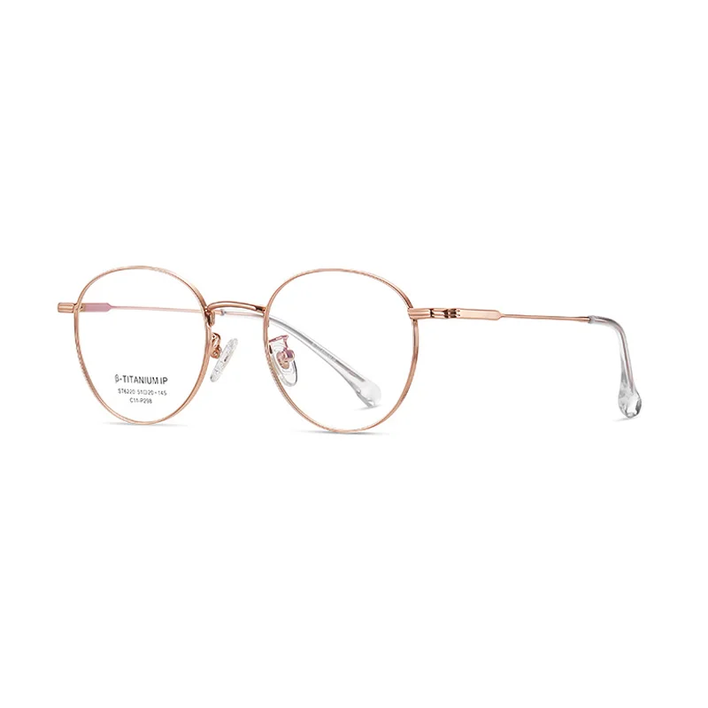 Ralferty Women's Full Rim Oval Round Titanium Eyeglasses R6220 Full Rim Ralferty C11 Gold CHINA 