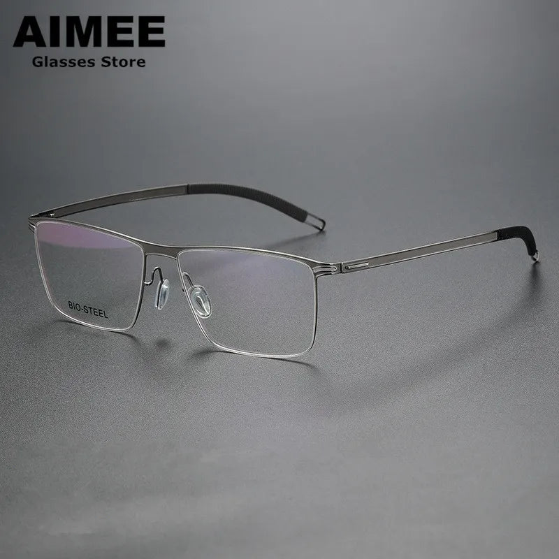 Aimee Unisex Full Rim Square Screwless Titanium Acetate Eyeglasses 22261 Full Rim Aimee   